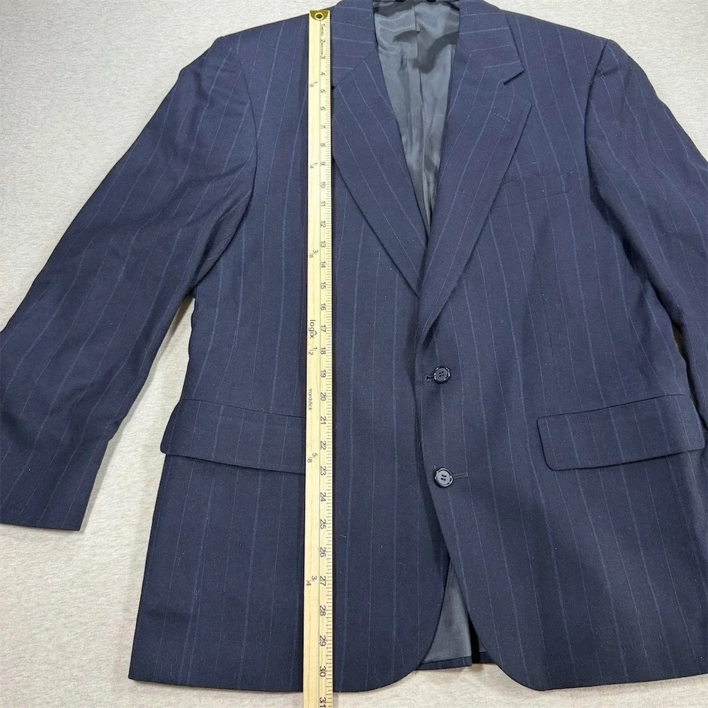 Palm Beach Blazer Mens 42REG 36W Blue Pinstripe 2-Button Notch Lapel Fully Lined